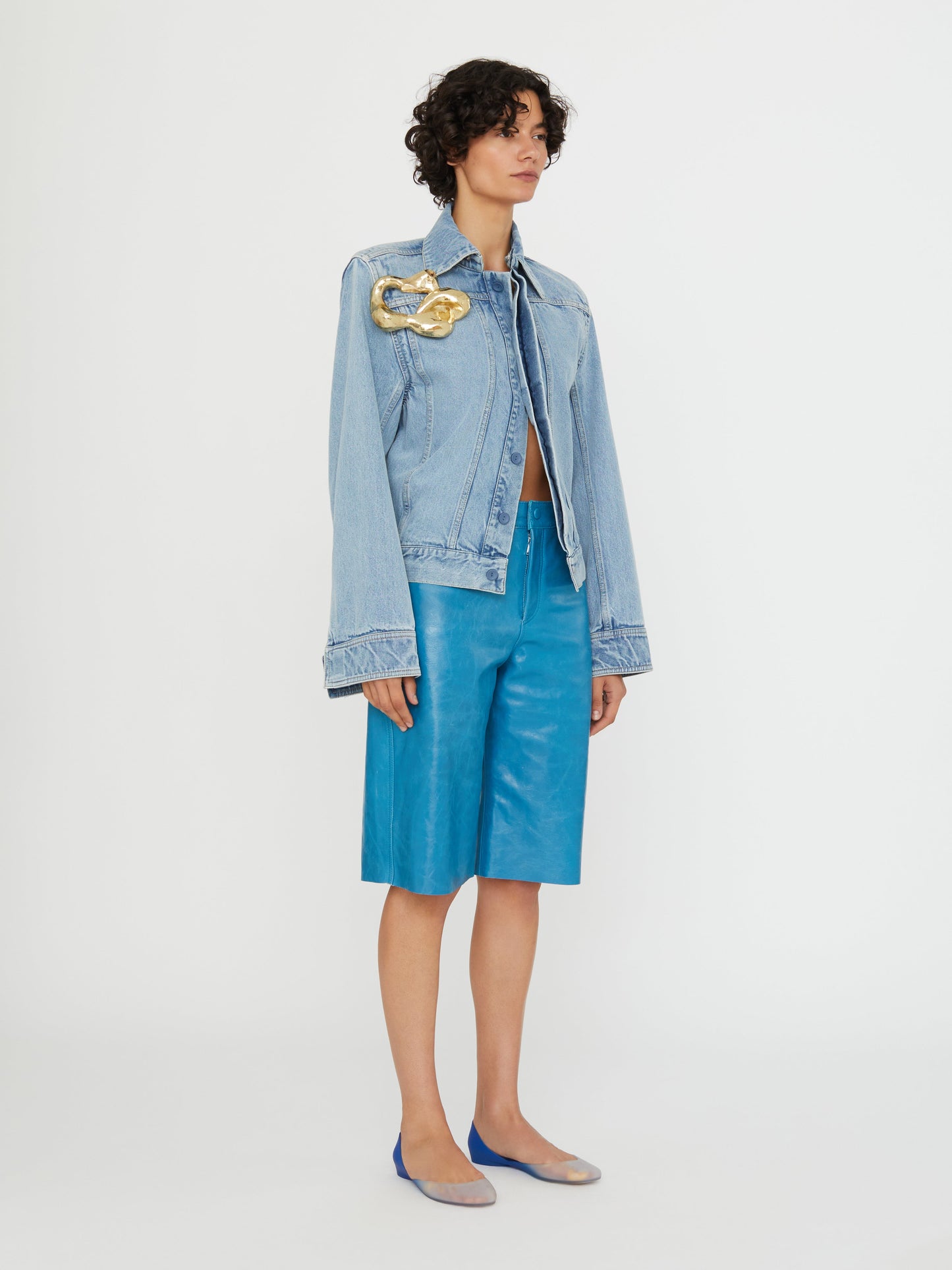 Christopher Esber Sculptured Corsage Denim Jacket (Indigo)