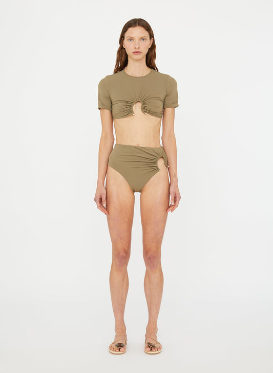 Christopher Esber Ruched Crescent Swim Tee (Eucalypt)