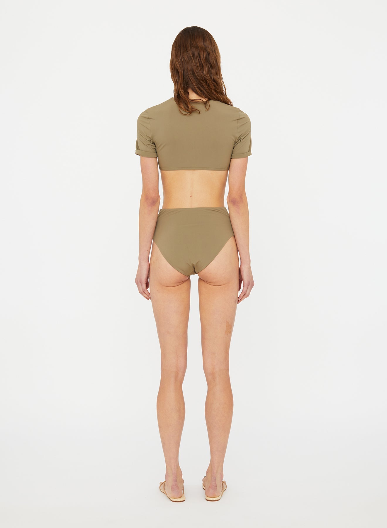 Christopher Esber Ruched Crescent High Brief (Eucalypt)