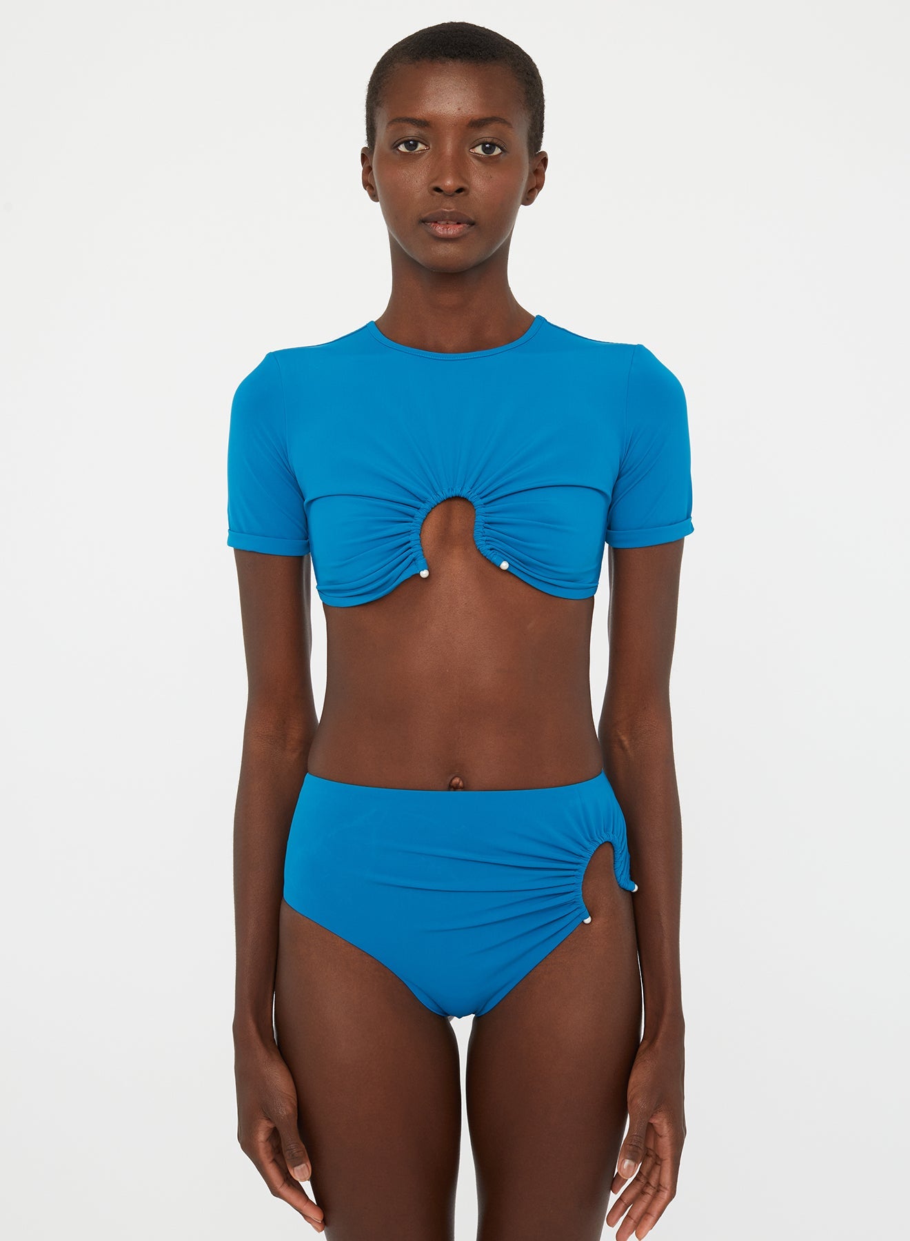 Christopher Esber Ruched Crescent High Brief (Lake)