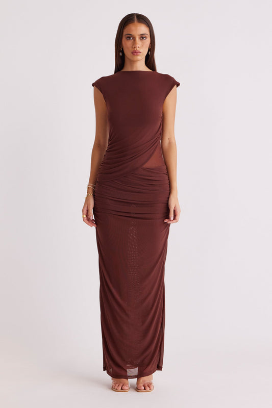 Image of Dresses. Productname: SNDYS LORELAI MAXI DRESS in Mocha colour by brand - SNDYS