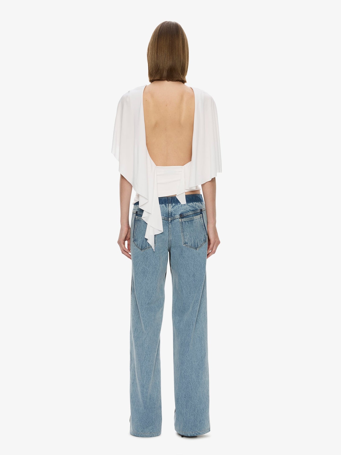 CHRISTOPHER ESBER Fluted Jersey Top (White)