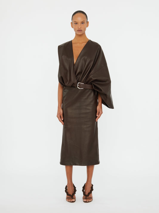 Image of Dresses. Productname: Christopher Esber Swaddled Belted Leather Dress in Dress colour by brand - Christopher Esber