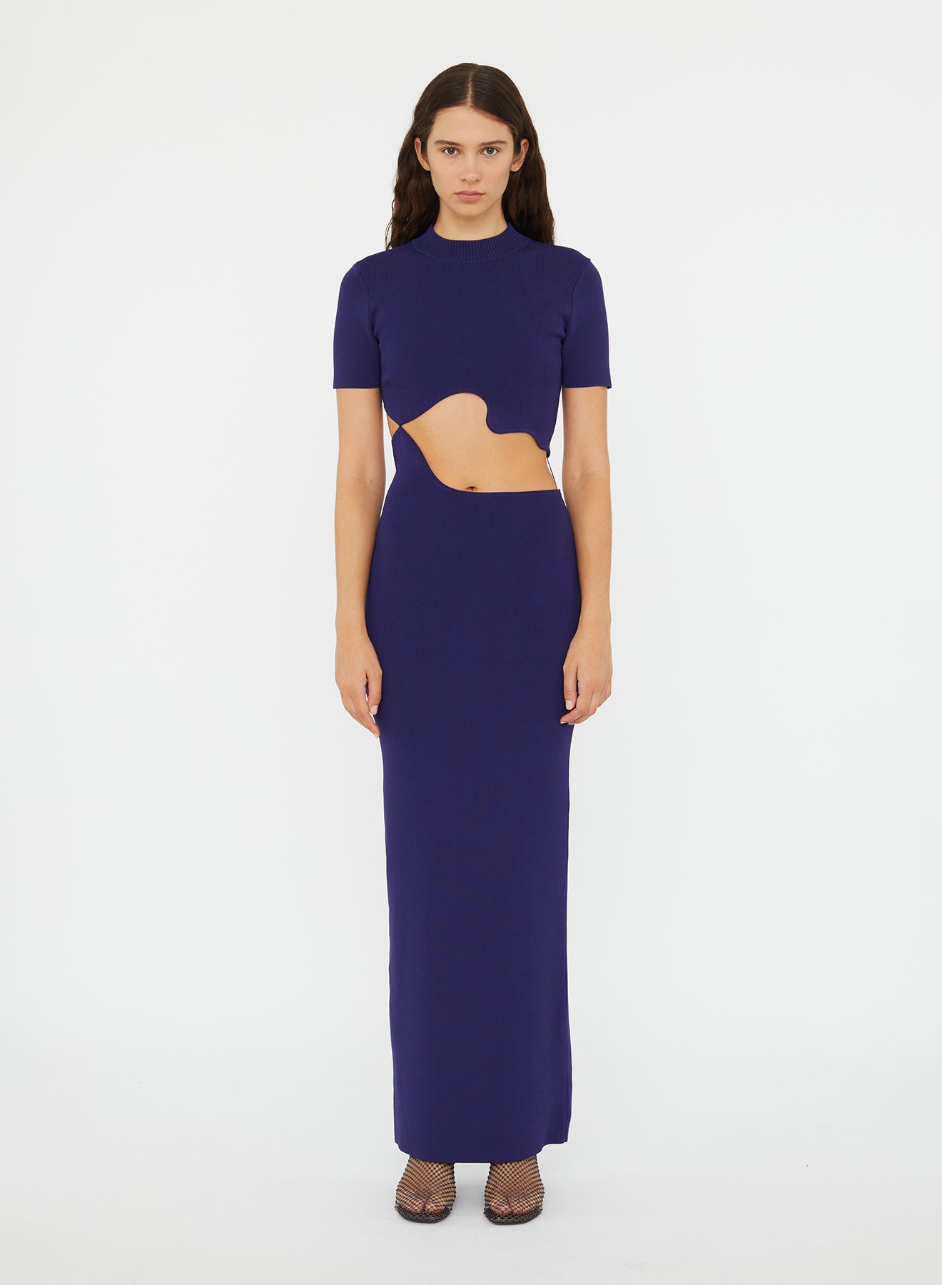 Image of Dresses. Product name - Maparadita Lattice Seperation Dress in Violet colour by brand - CHRISTOPHER ESBER