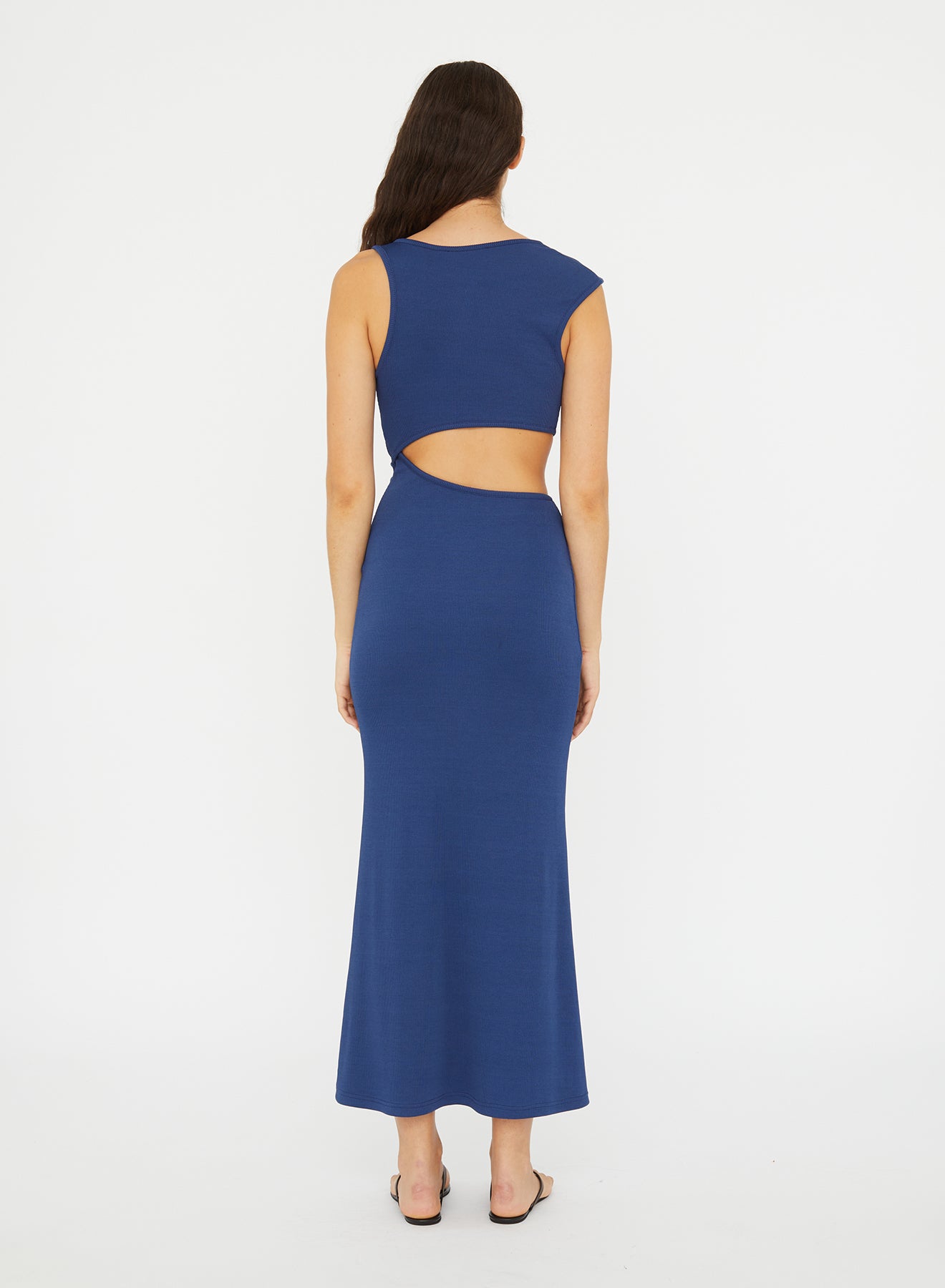 CHRISTOPHER ESBER Spiral Crystal Cutaway Dress (Indigo)