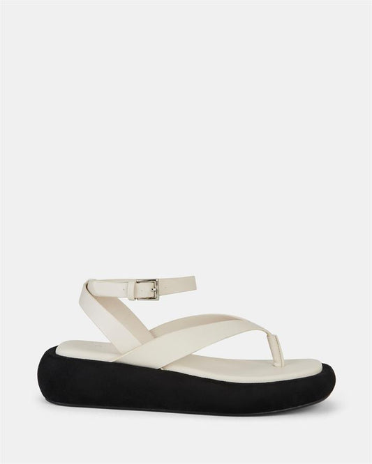Image of Sandals. Product name - Tahney Women's Strappy Flat CREAM Novo Sandals in Cream colour by brand - NOVO