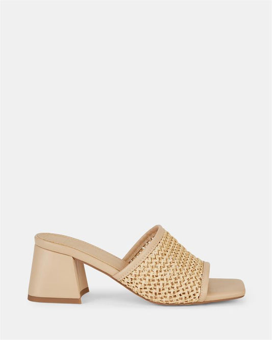 Image of Sandals. Product name - Flames Women's Peep Toe NATURAL RAFFIA Novo Sandals in Natural Raffia colour by brand - NOVO