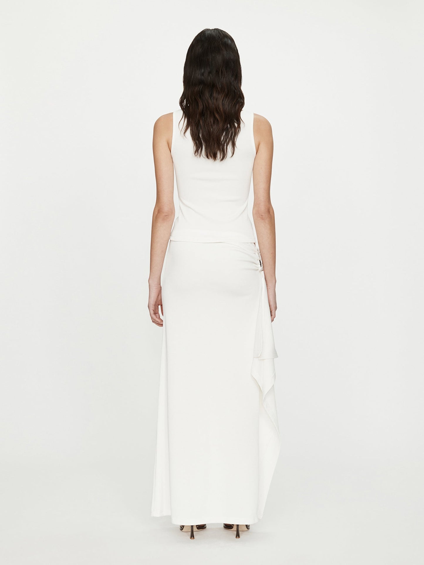 CHRISTOPHER ESBER Crystal Pendant Cascade Skirt (White)