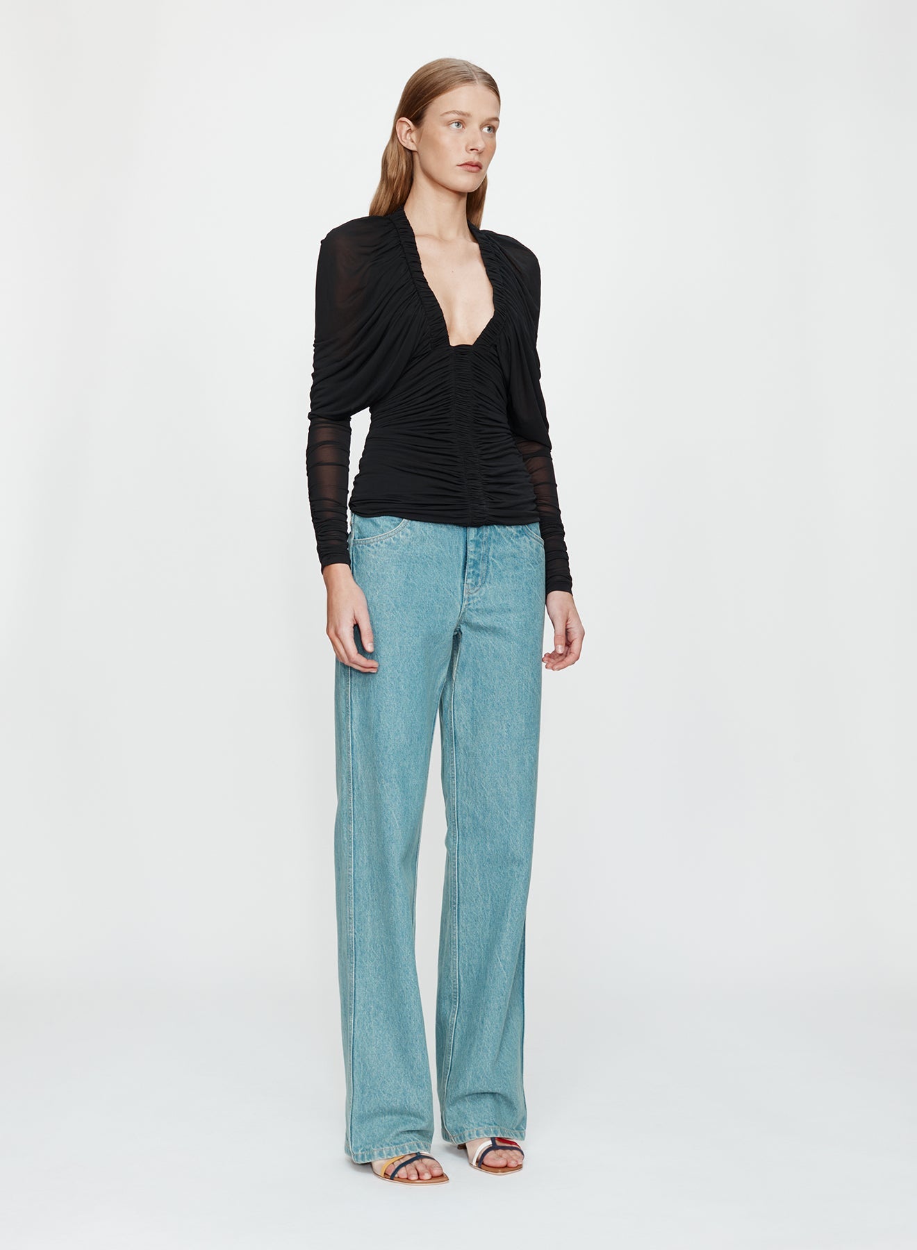 CHRISTOPHER ESBER Orion Long Sleeve Plunge Top (Black)