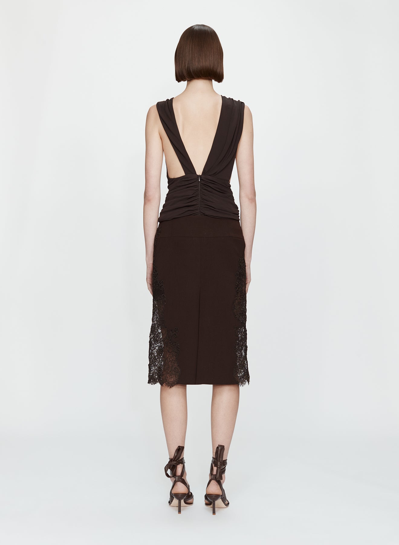 CHRISTOPHER ESBER Stone Pin Scarf Drape Top (Umber)