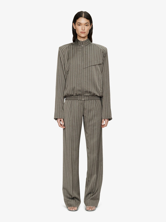 Image of Coats & Jackets. Product name - Reyer Bomber Jacket in Stripe colour by brand - CHRISTOPHER ESBER