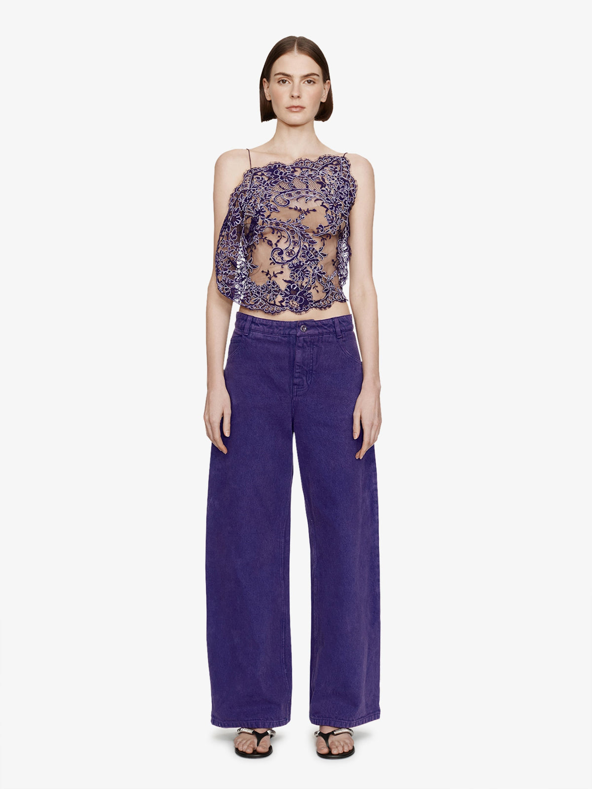 CHRISTOPHER ESBER Iris Floating Lace Cami (Viola)
