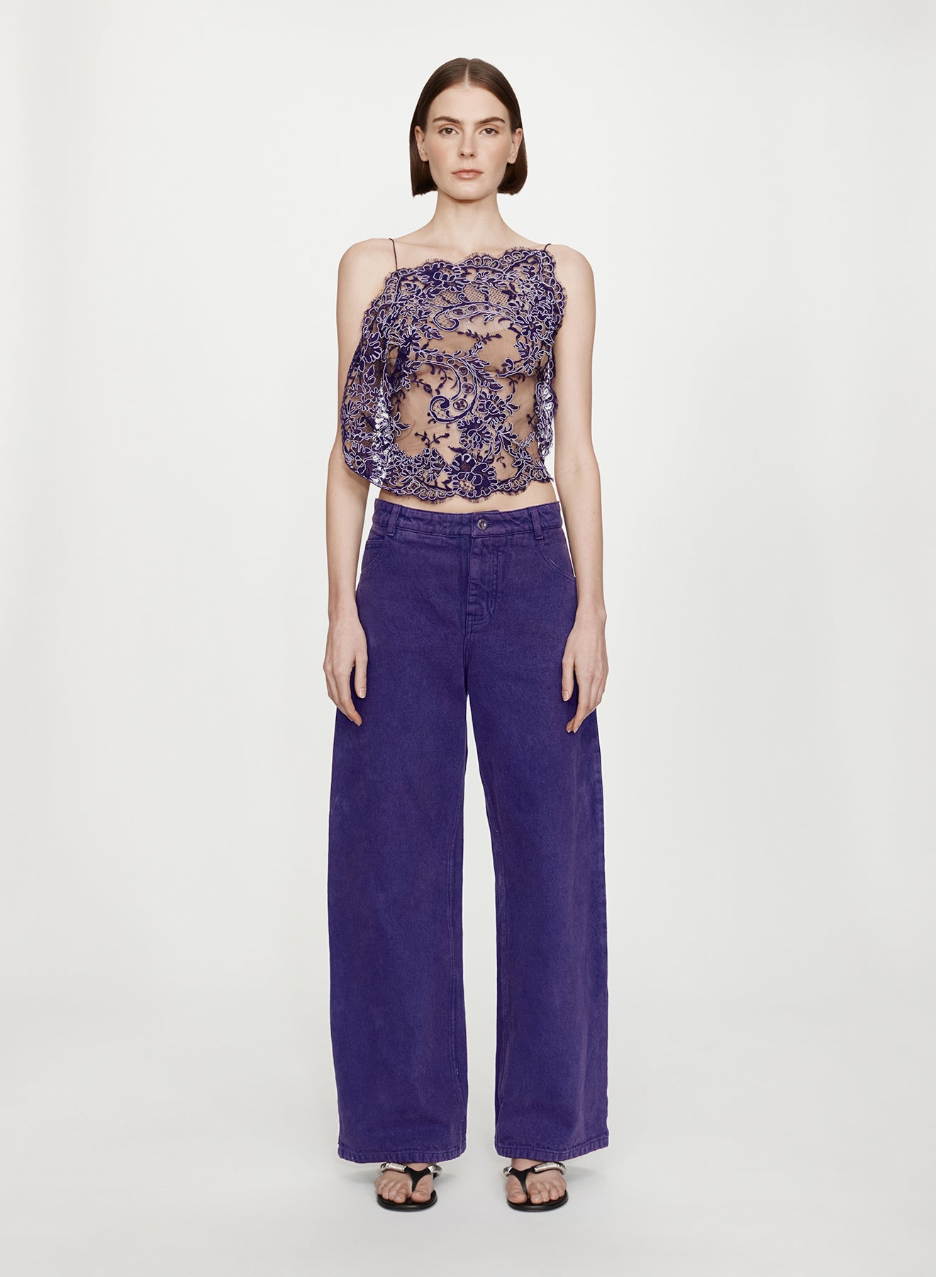 CHRISTOPHER ESBER Iris Floating Lace Cami (Viola)
