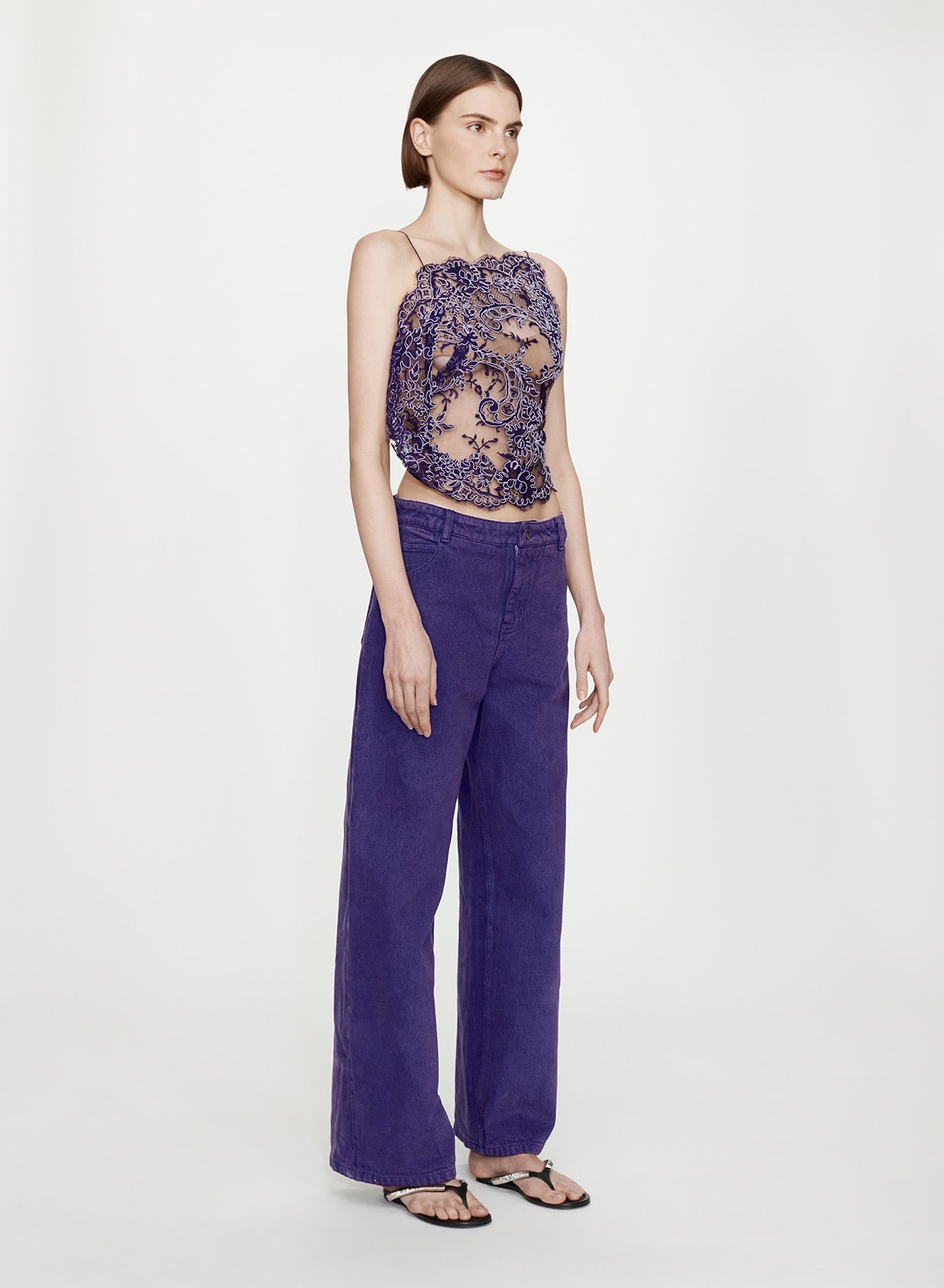 CHRISTOPHER ESBER Iris Floating Lace Cami (Viola)