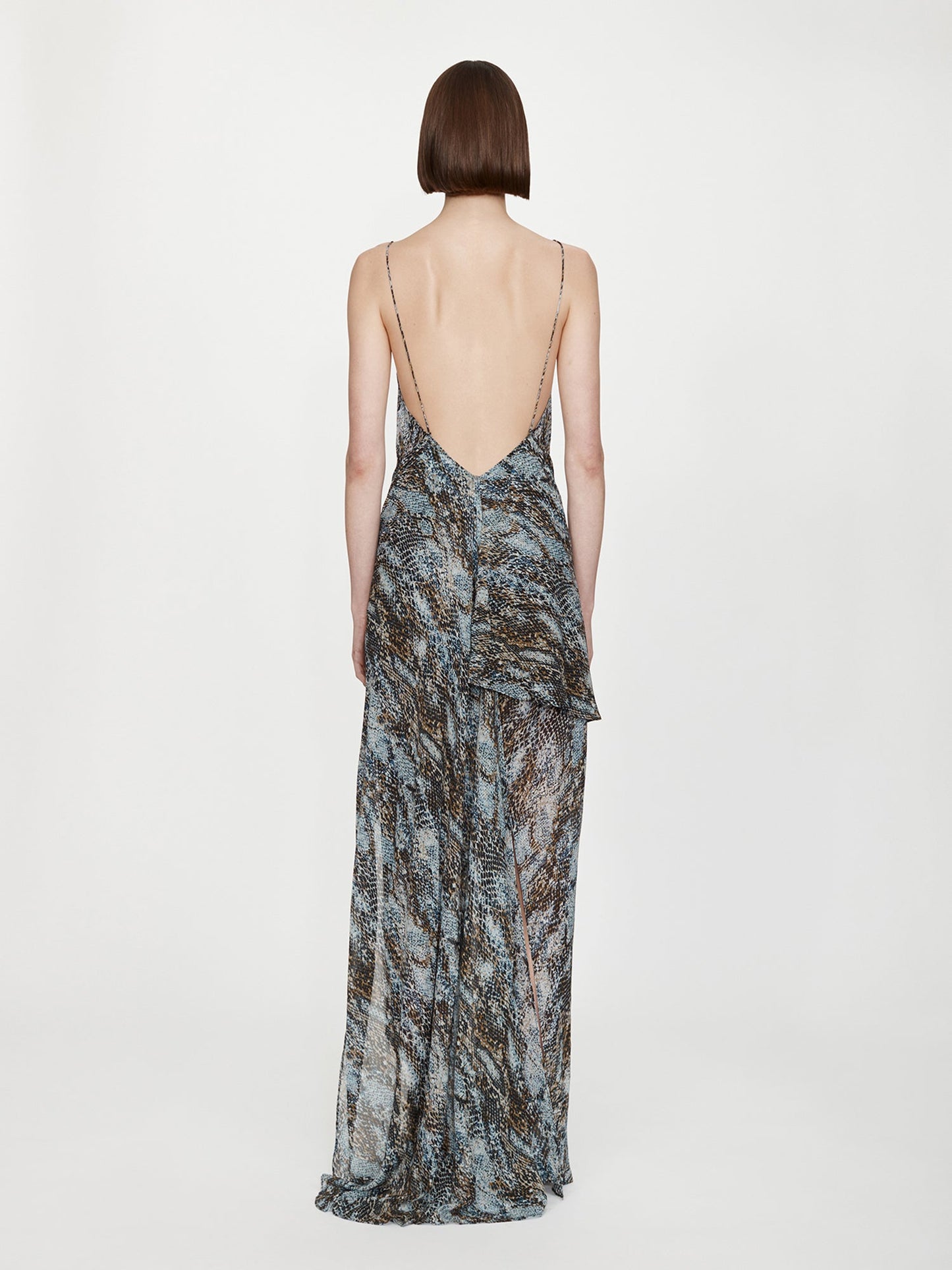 CHRISTOPHER ESBER Cowl Hip Slip Print Dress (Serpent)