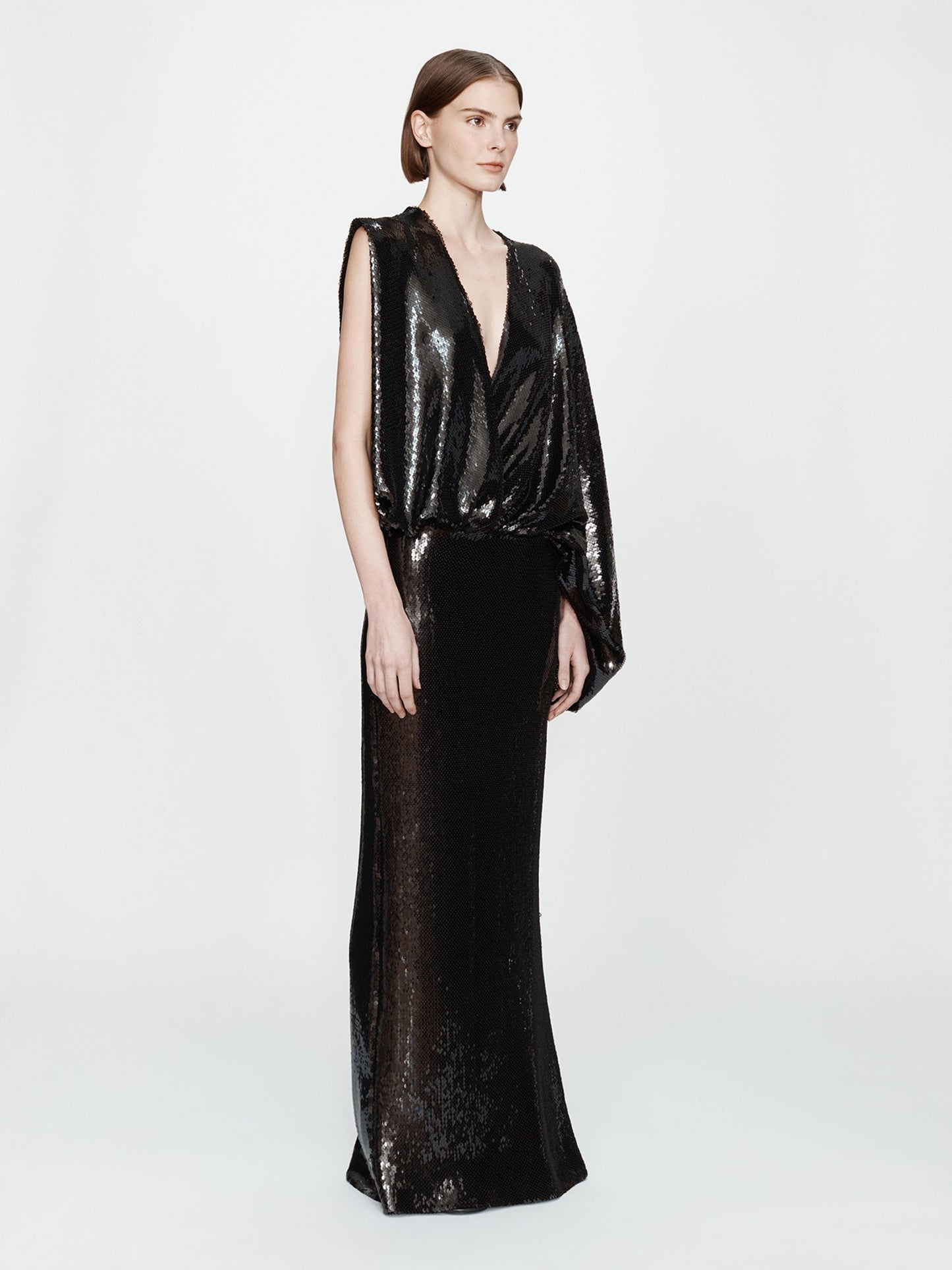 CHRISTOPHER ESBER Opaline Sequin Swaddled Gown (Umber)
