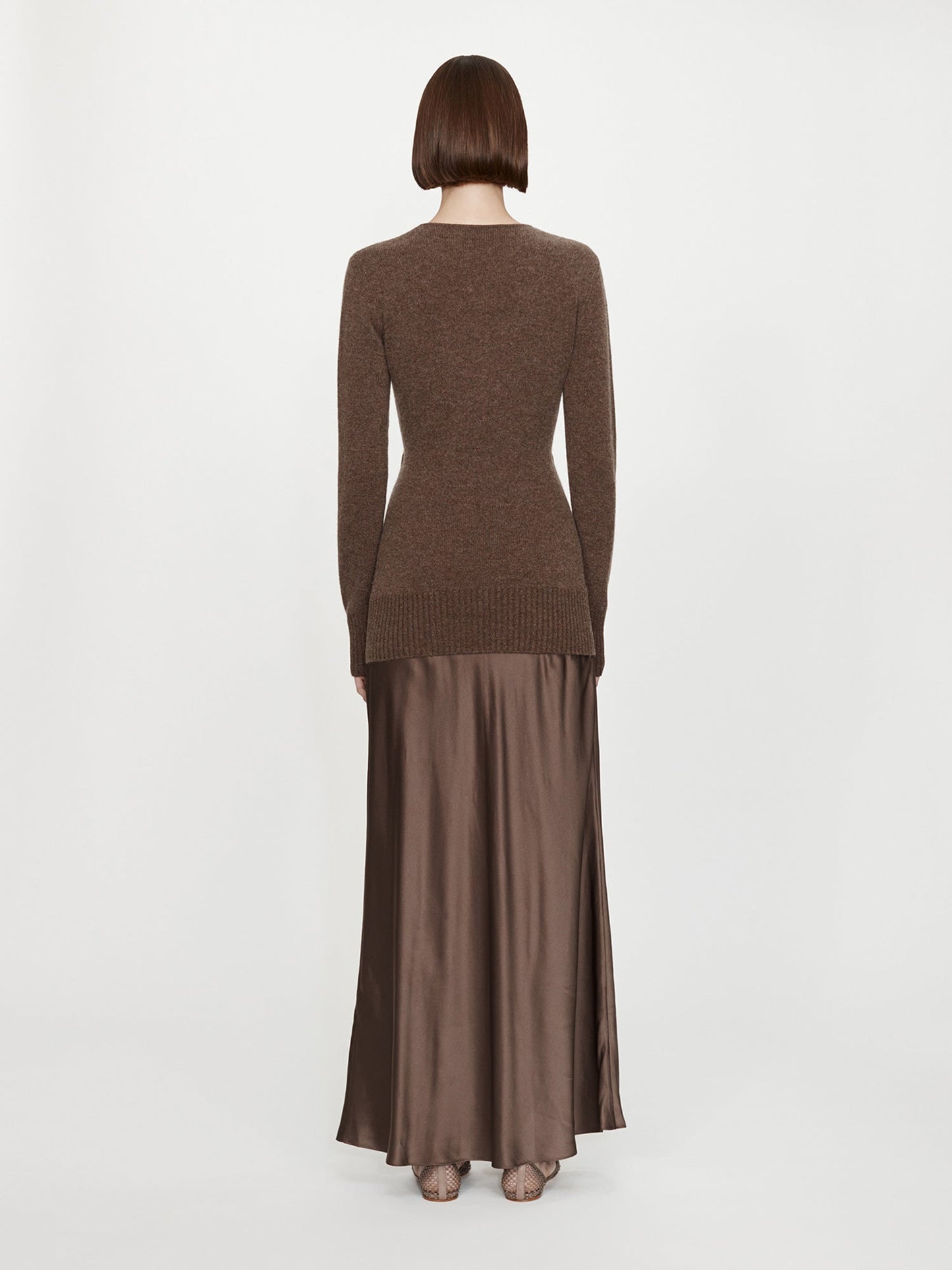 CHRISTOPHER ESBER Orbit Ruched Monument Long Sleeve Dress (Umber)