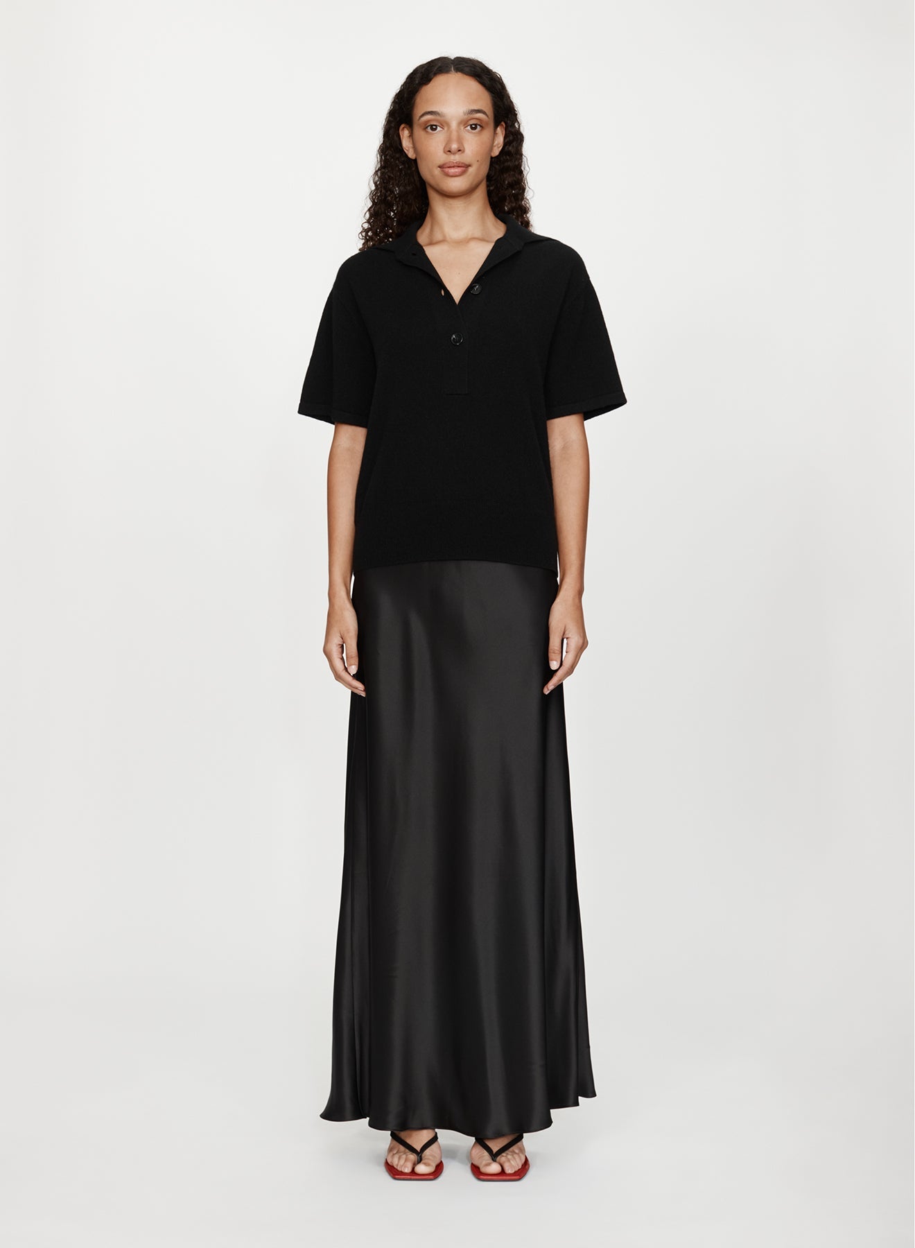 Image of Dresses. Product name - Monument Polo Tee Dress in Black colour by brand - CHRISTOPHER ESBER