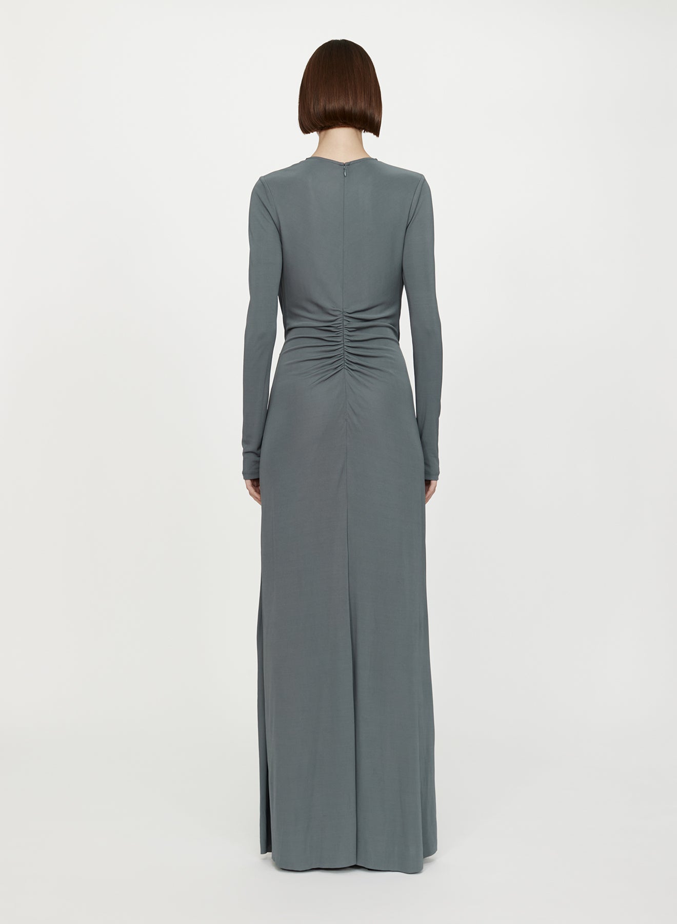 CHRISTOPHER ESBER Orica Crystal Ruched Long Sleeve Dress (Granite)