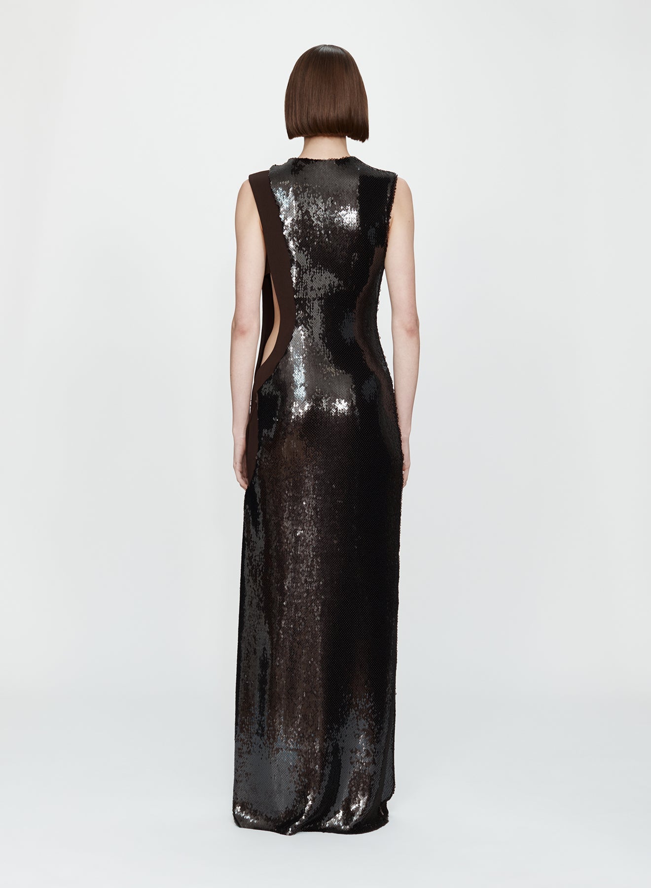 CHRISTOPHER ESBER Opaline Sequin Infinity Cutaway Dress (Umber)