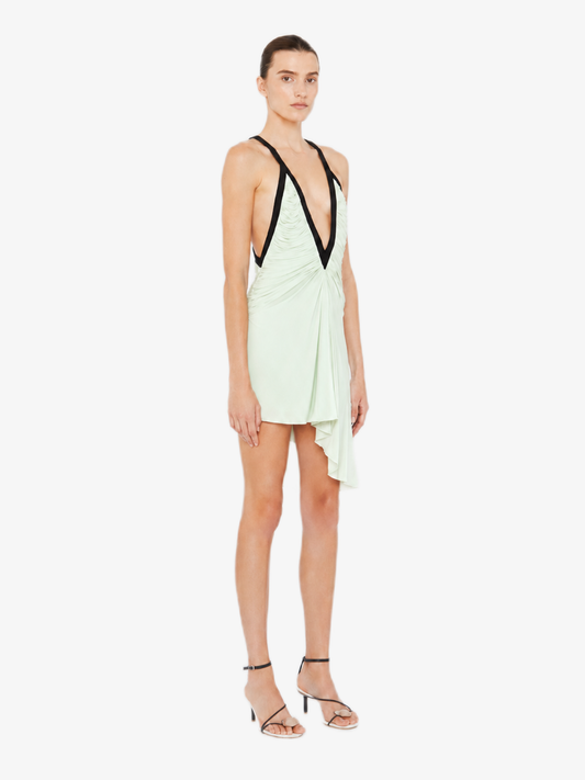 CHRISTOPHER ESBER Suspended Jersey Fluted Mini Dress (Black)