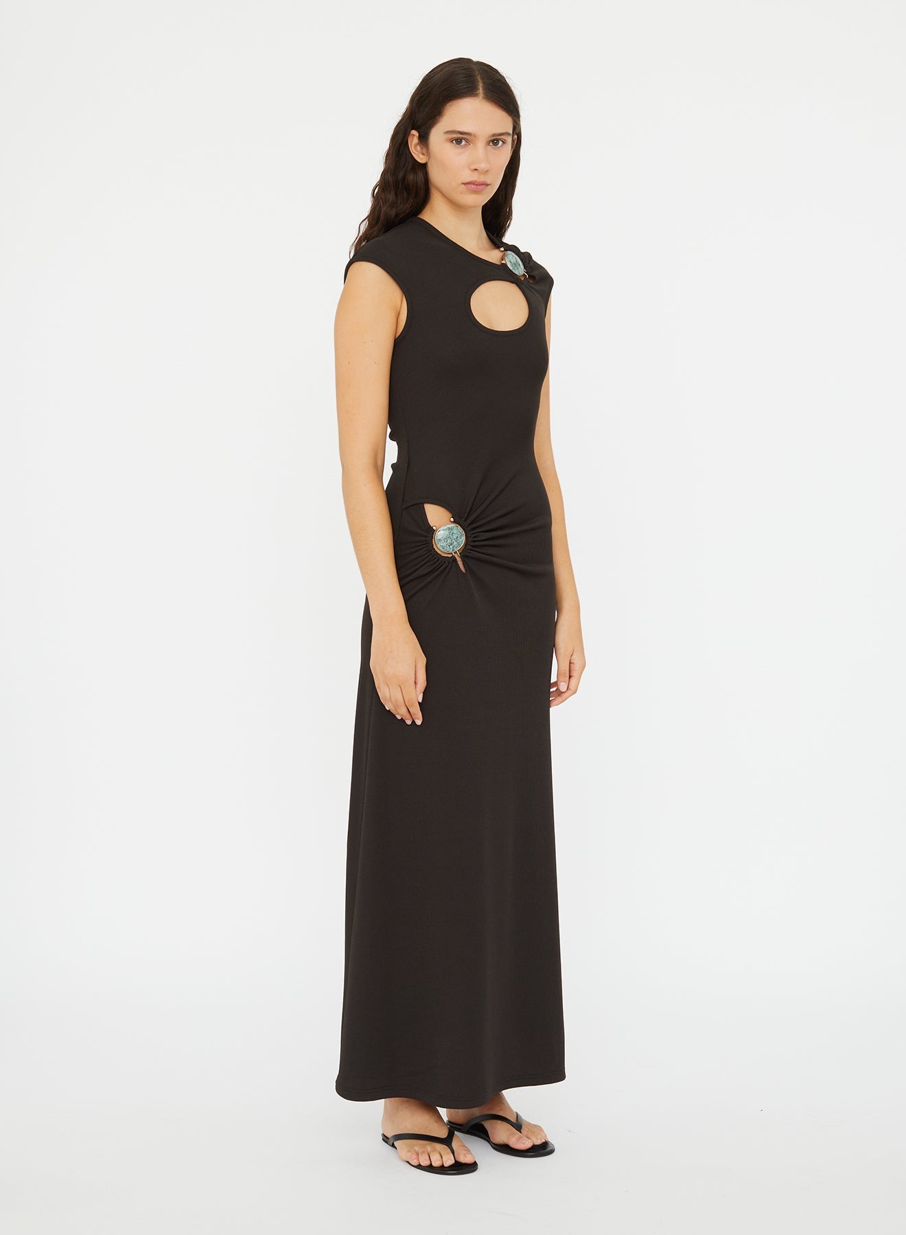 CHRISTOPHER ESBER Mineral Stone Hollow Tee Dress (Carbon)