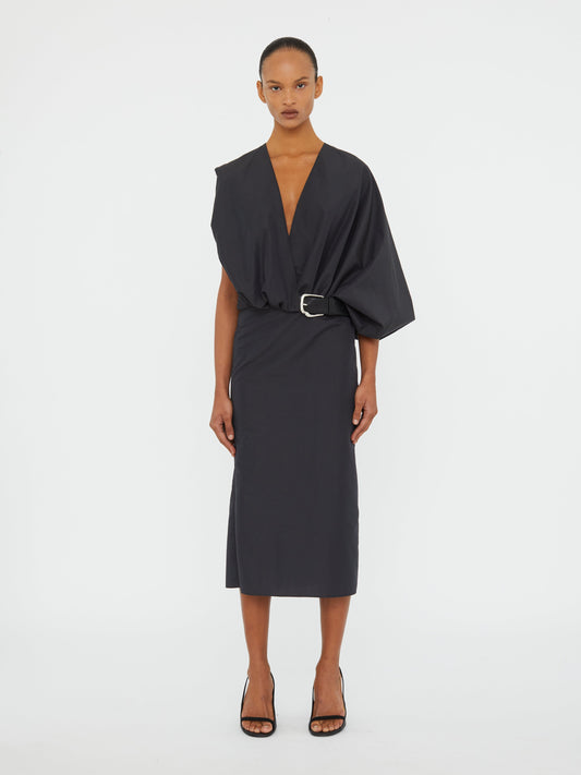 Image of Dresses. Productname: CHRISTOPHER ESBER Swaddled Taffeta Dress in Carbon colour by brand - CHRISTOPHER ESBER