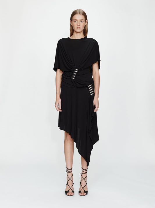 Image of a model wearing Skirts. Productname: CHRISTOPHER ESBER Coiled Jersey Skirt in Black colour by brand - CHRISTOPHER ESBER