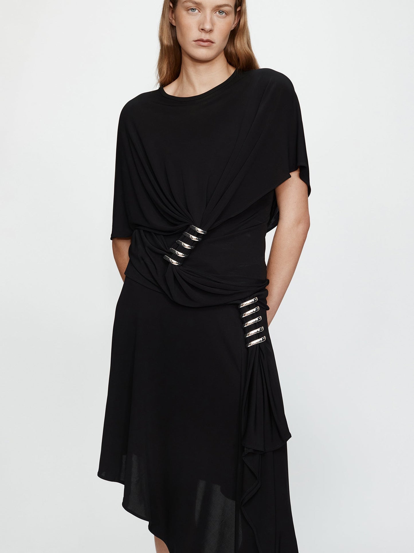 CHRISTOPHER ESBER Coiled Jersey Skirt (Black)