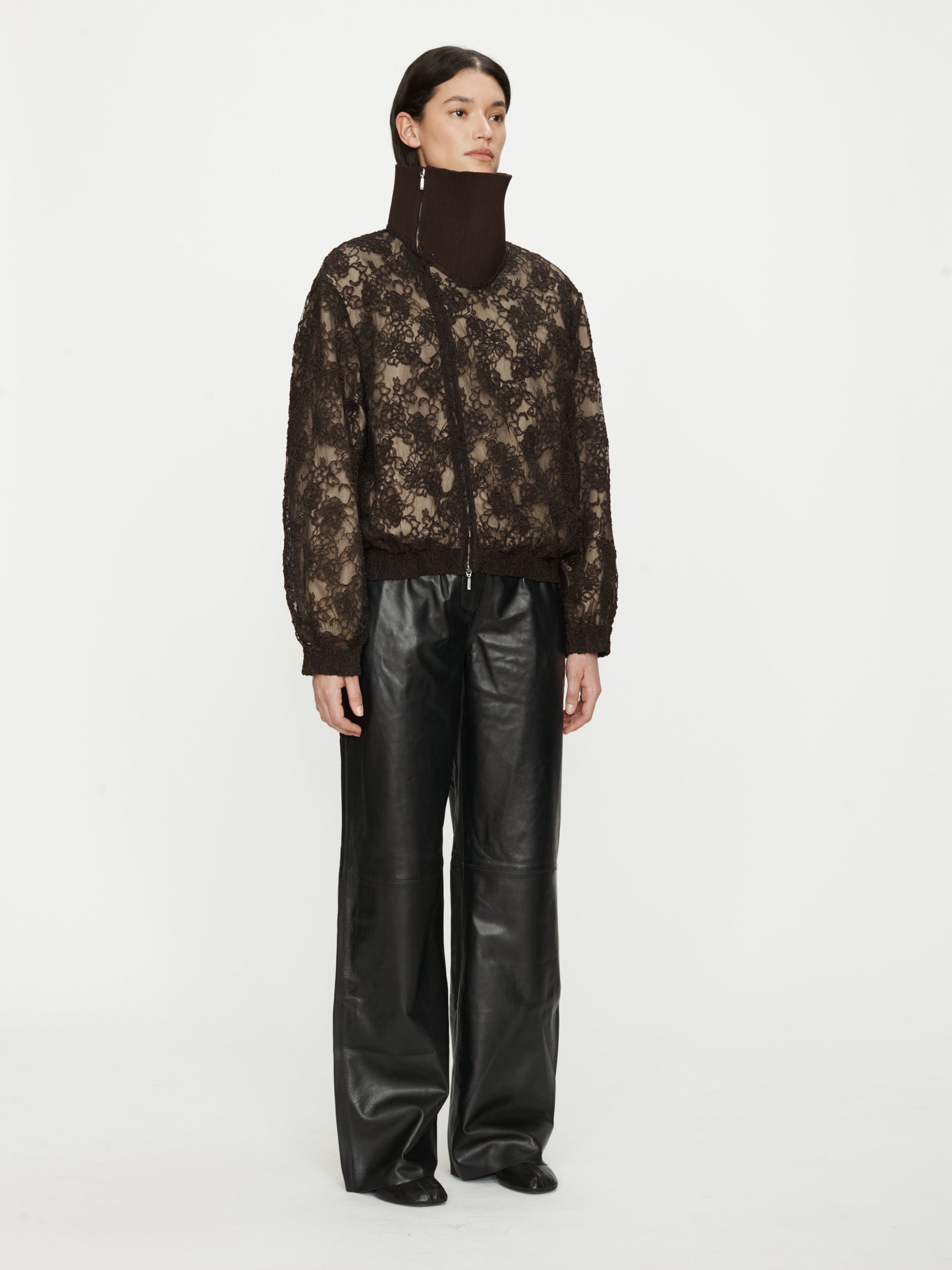 CHRISTOPHER ESBER Mahara Lace Bomber Jacket (Umber)