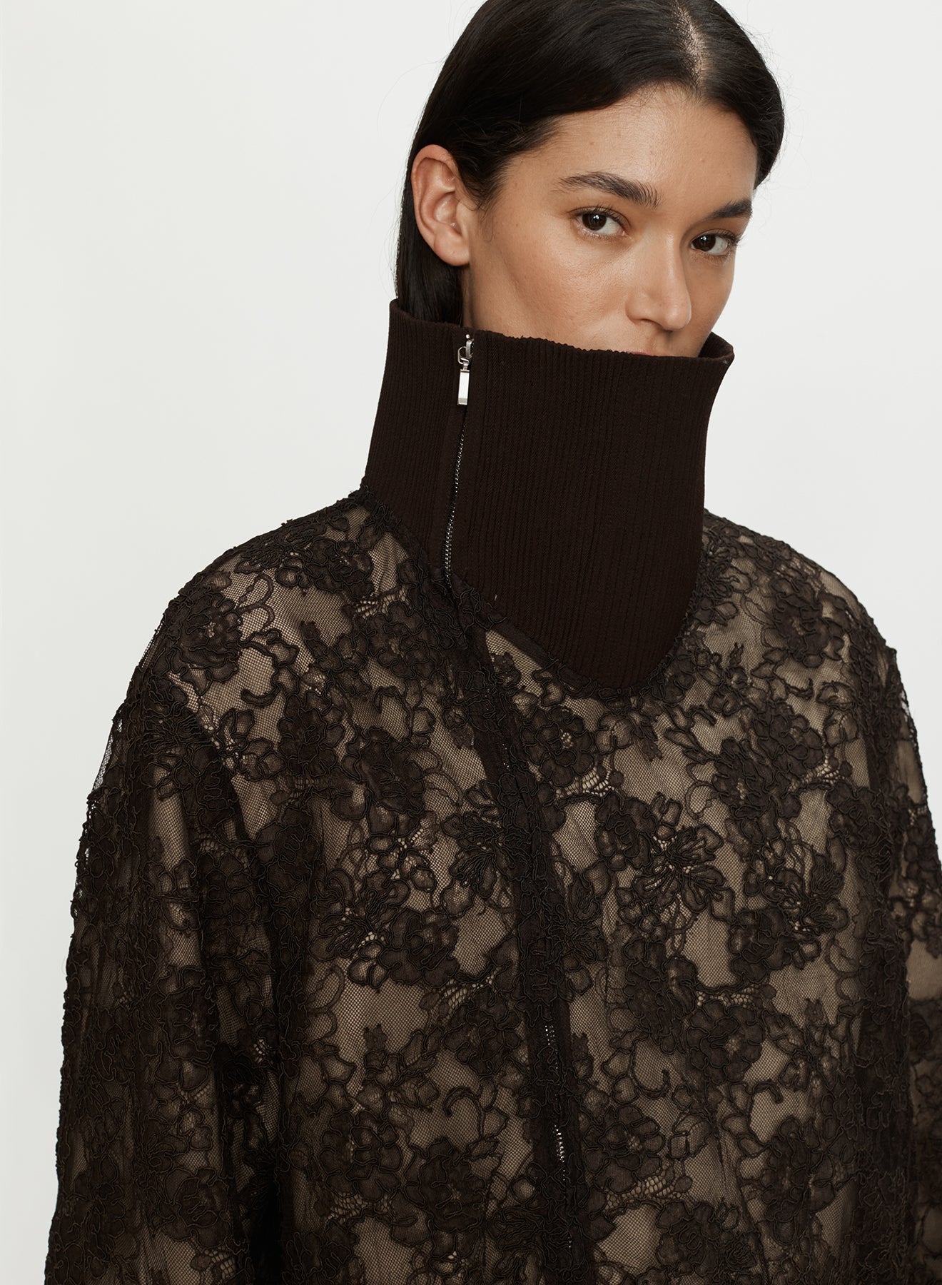 CHRISTOPHER ESBER Mahara Lace Bomber Jacket (Umber)