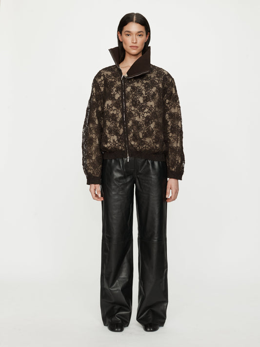 CHRISTOPHER ESBER Mahara Lace Bomber Jacket (Umber)