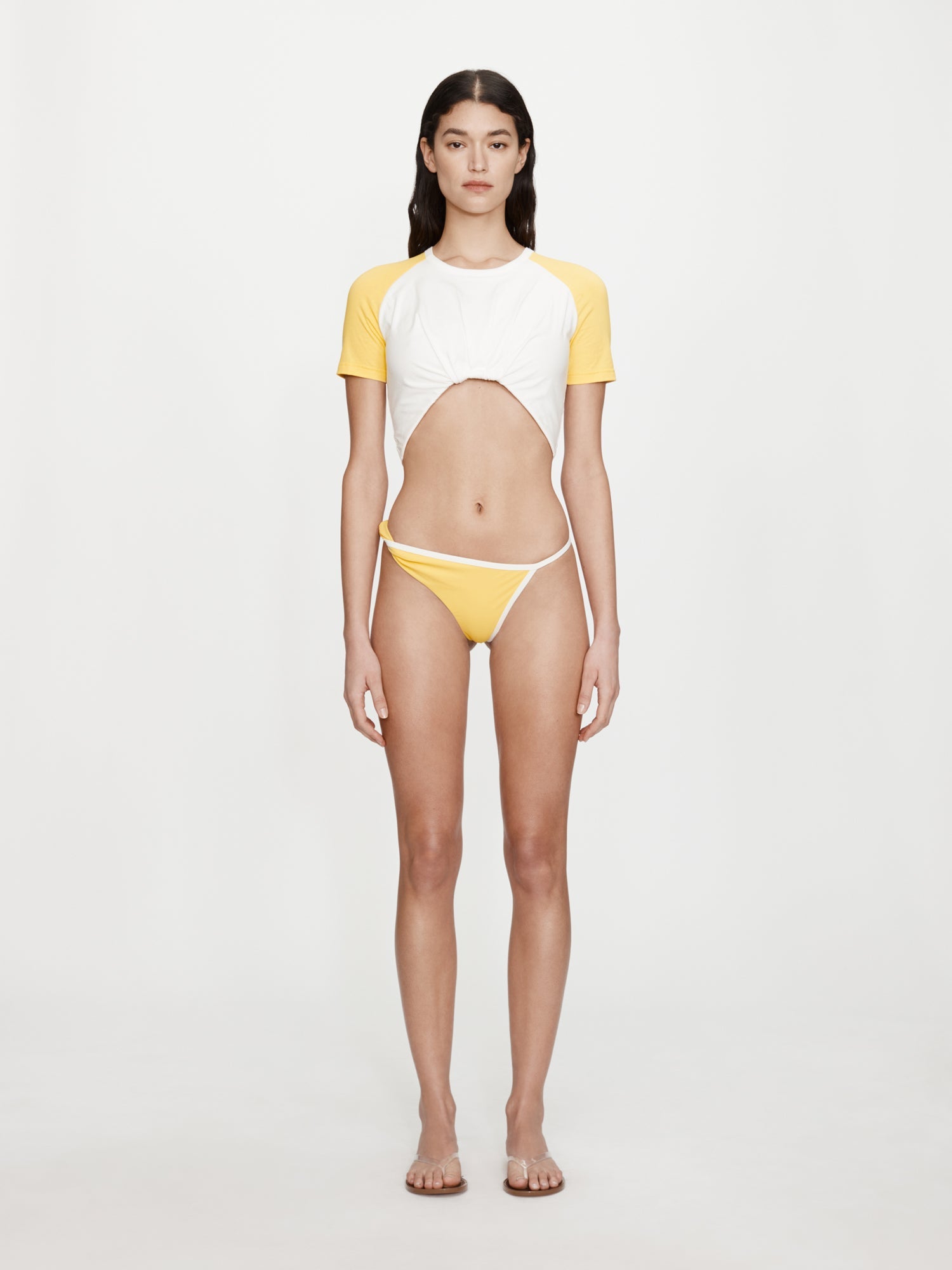 Image of Swimwear. Product name - Onda Twisted Lycra High Brief in White colour by brand - CHRISTOPHER ESBER