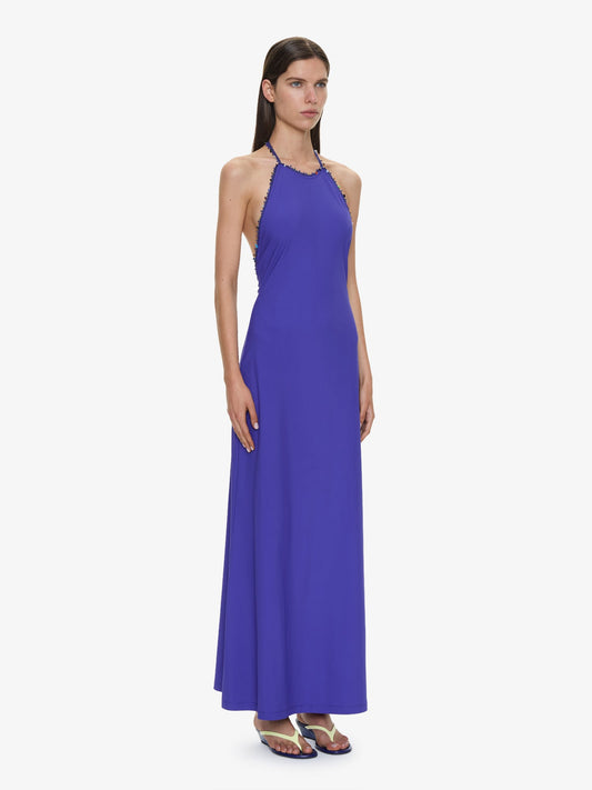 CHRISTOPHER ESBER Beach Quartz Halter Lycra Dress (Indigo)