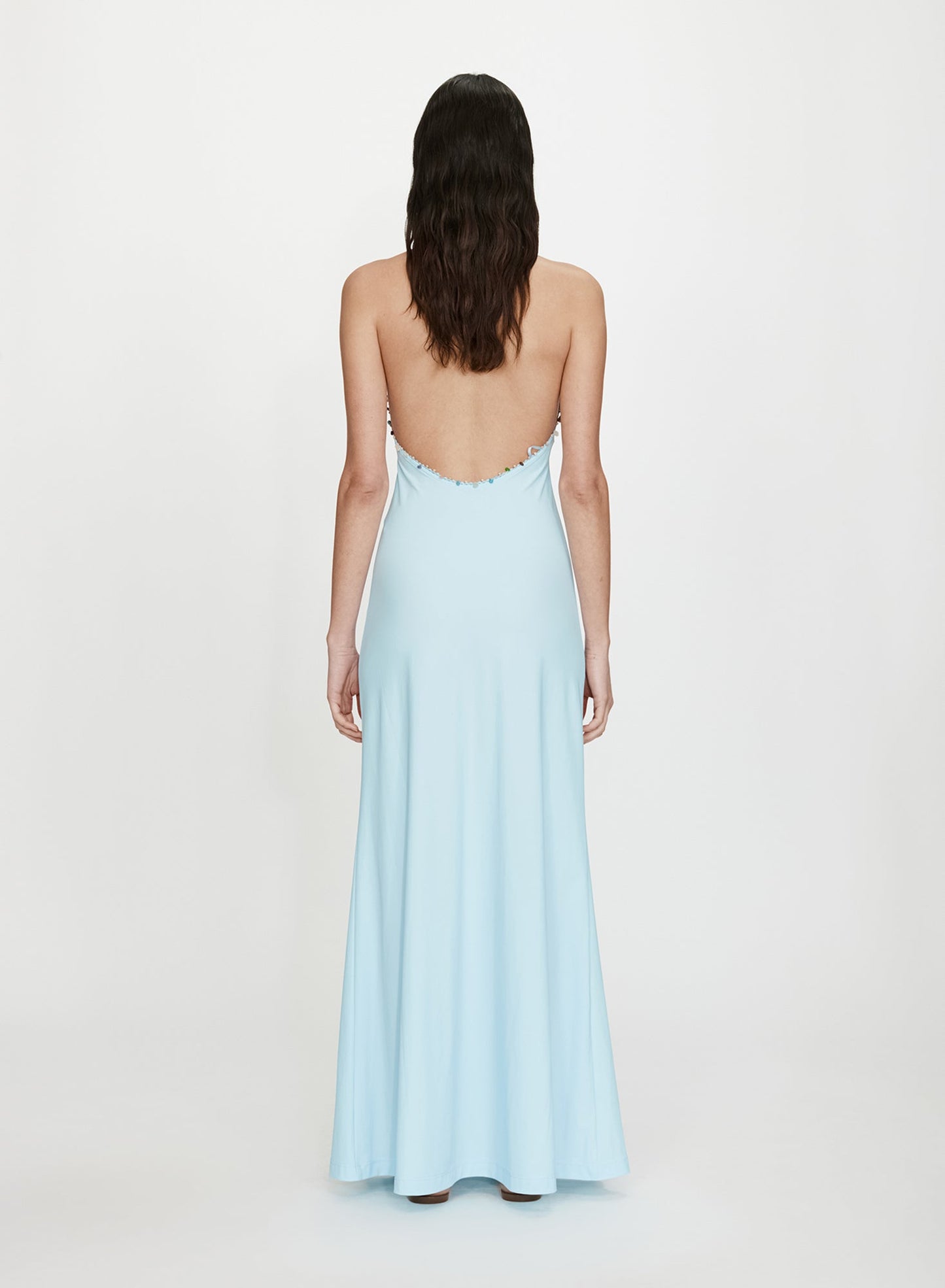 CHRISTOPHER ESBER Beach Quartz Halter Lycra Dress (Blue)