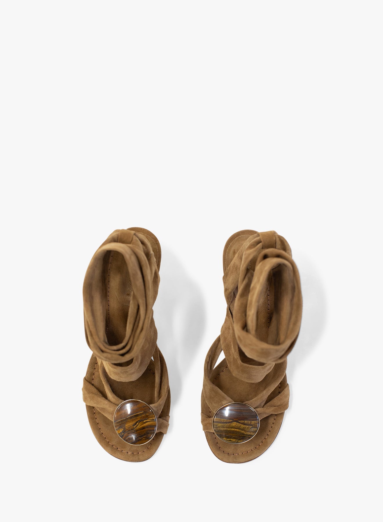 CHRISTOPHER ESBER Doma Stoned Suede Wrap Heel (Iron)