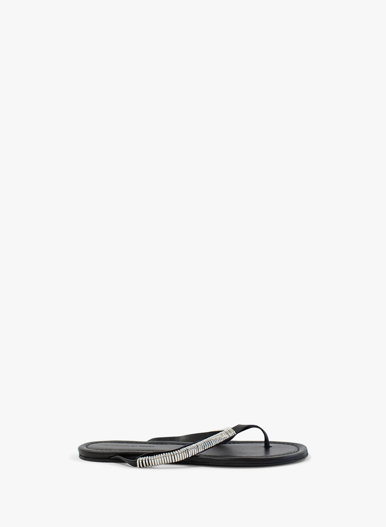 Image of Sandals. Productname: CHRISTOPHER ESBER Frida Pierced Flip Flop in Black colour by brand - CHRISTOPHER ESBER
