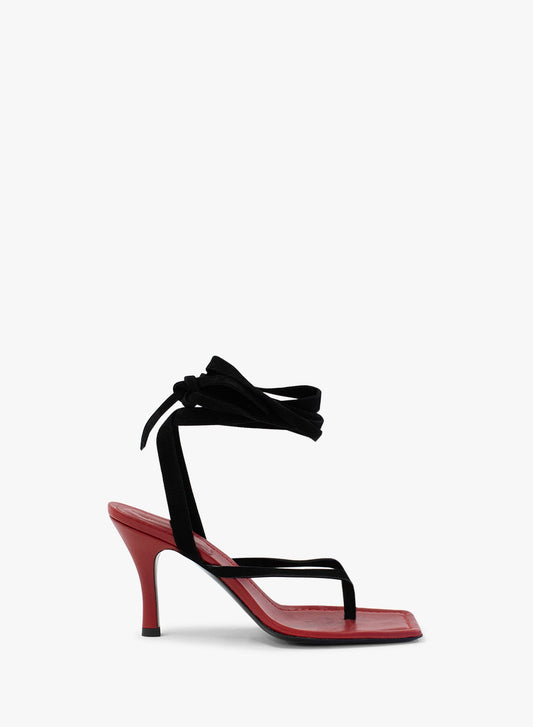 Image of Sandals. Productname: CHRISTOPHER ESBER Frida Flip Flop Heel in Black colour by brand - CHRISTOPHER ESBER