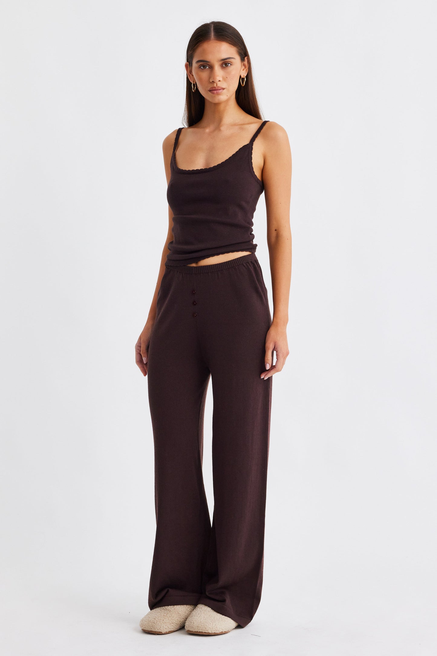 SNDYS AUGUST BUTTON PANTS (Chocolate)