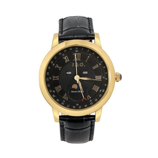 Image of Watches. Productname: Jag Mosman Black and Gold Men's Watch J2775A in Watch colour by brand - JAG