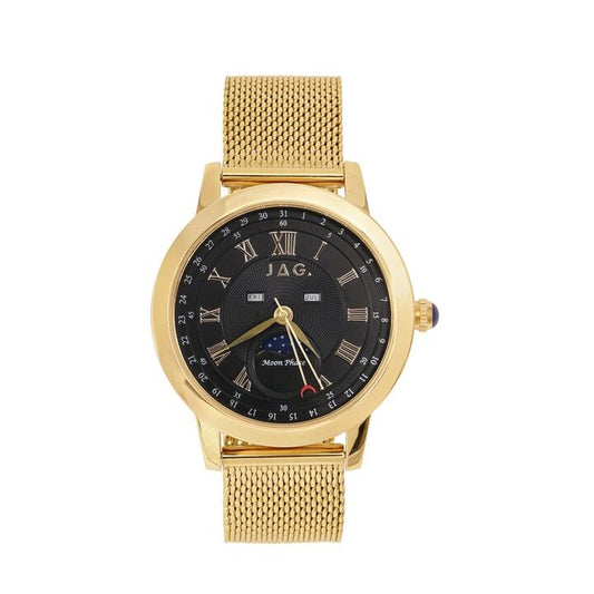 Image of Watches. Productname: Jag Mosman Black and Gold Men's Watch J2773A in Watch colour by brand - JAG