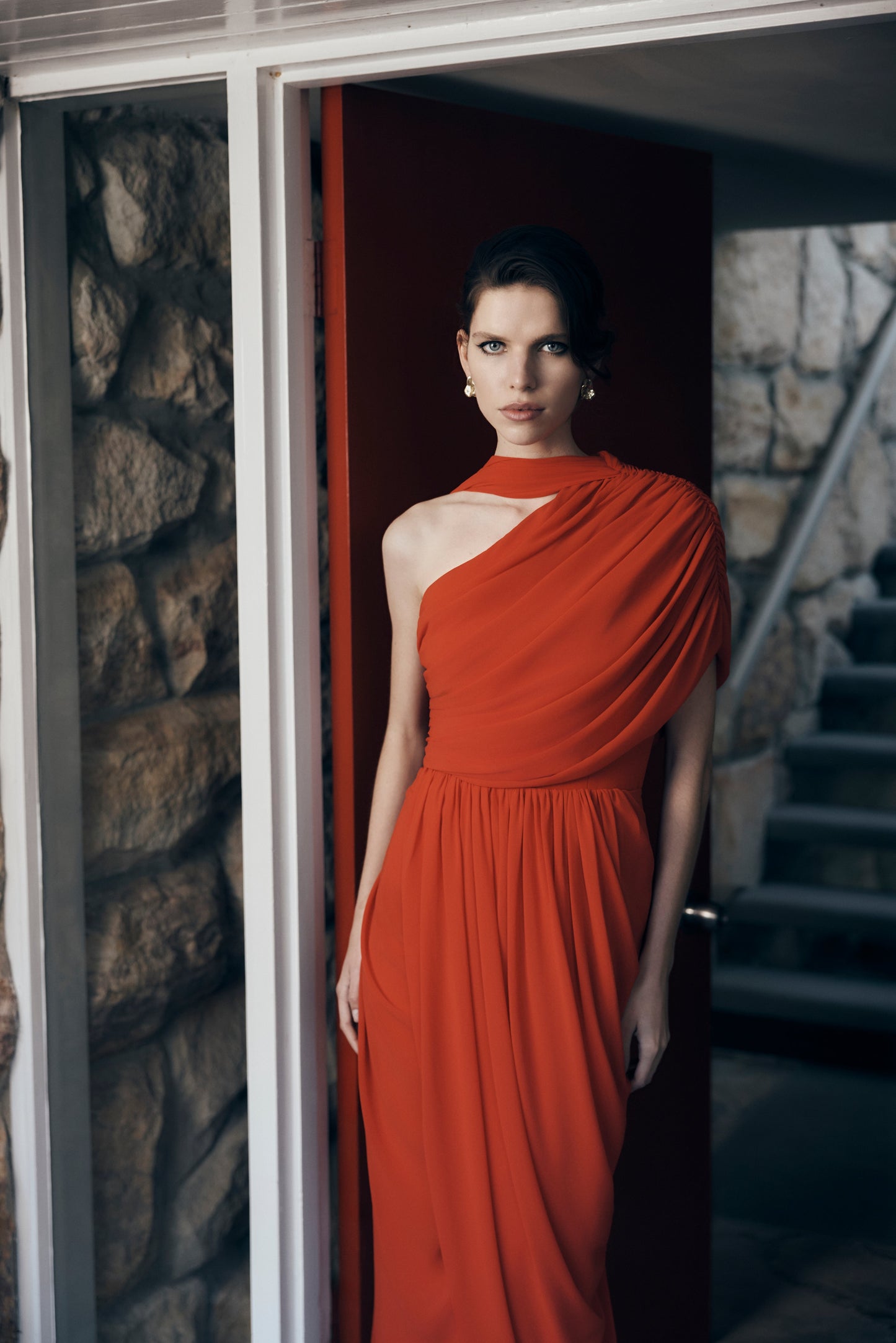 Carla Zampatti Georgette Drape Wrap Skirt (Red)