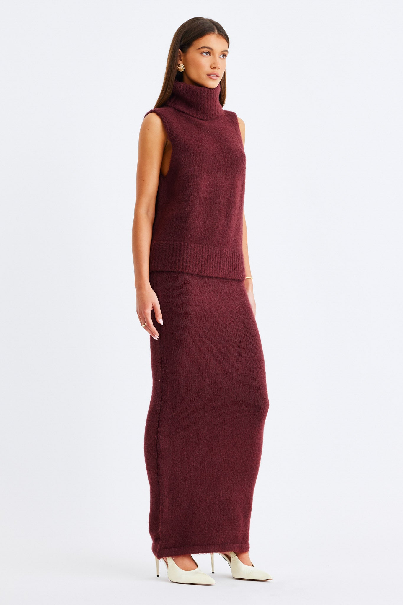 SNDYS WINNIE SLEEVELESS KNIT TOP (Cherry)