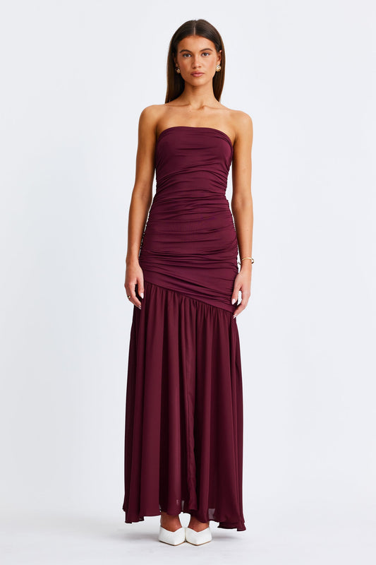 Image of Dresses. Productname: SNDYS NEVE MAXI DRESS in Cranberry colour by brand - SNDYS