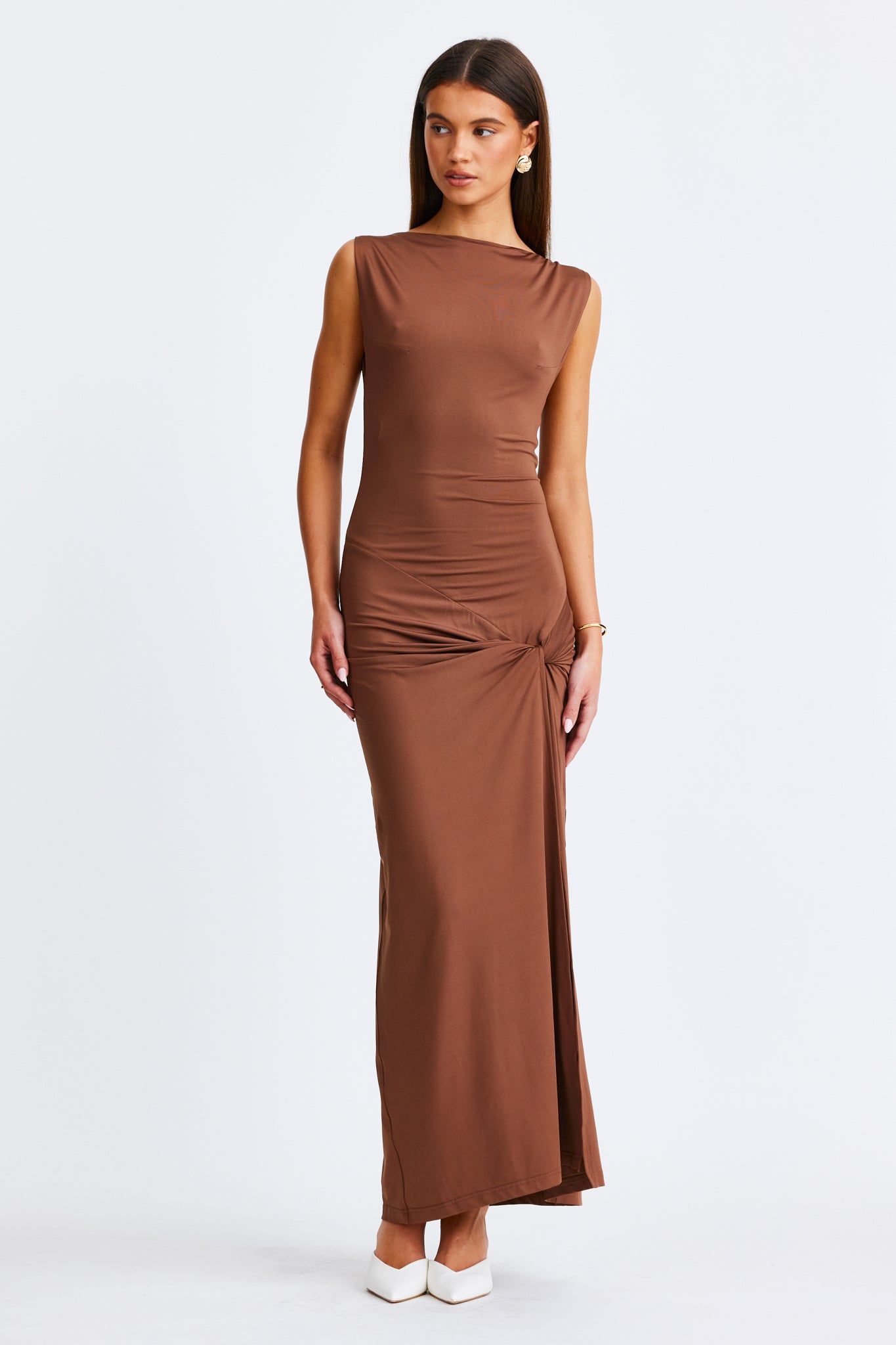 Image of Dresses. Productname: SNDYS ANURA MAXI DRESS in Mocha colour by brand - SNDYS