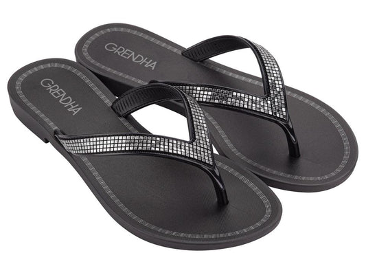 Image of Sandals. Product name - Acai Icon Women's Ipanema BLACK GRENDENE in Black colour by brand - IPANEMA