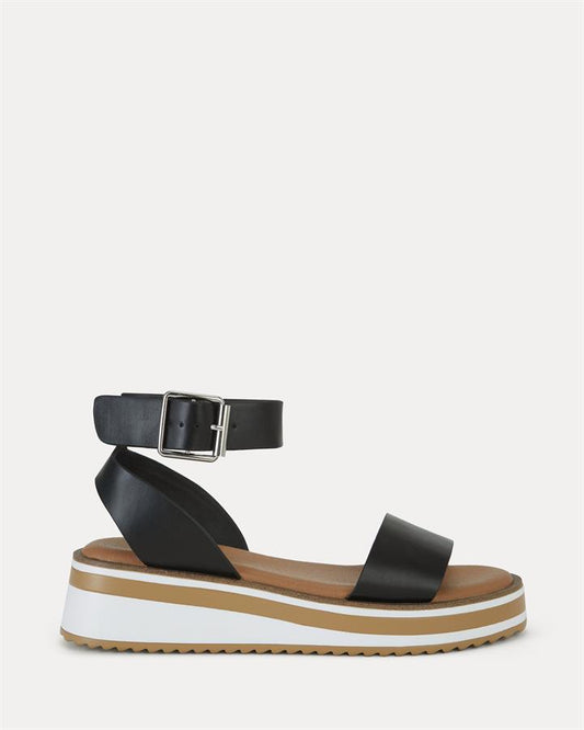 Image of Sandals. Product name - Thaliya Women's Strappy Flat BLACK Novo Sandals in Black colour by brand - NOVO