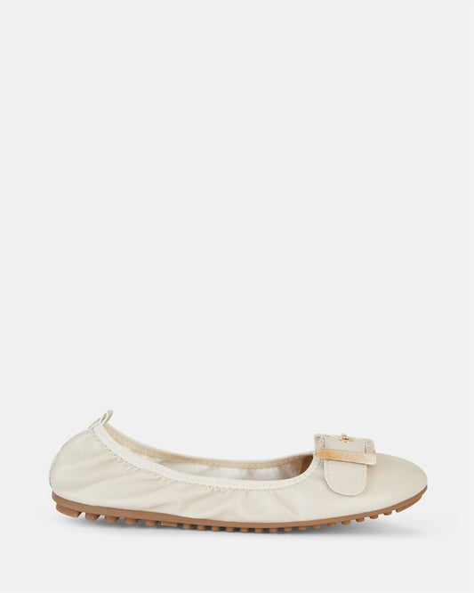 Image of Flats. Product name - Ellera Women's Casual Flat Closed CREAM Novo Casual in Cream colour by brand - NOVO