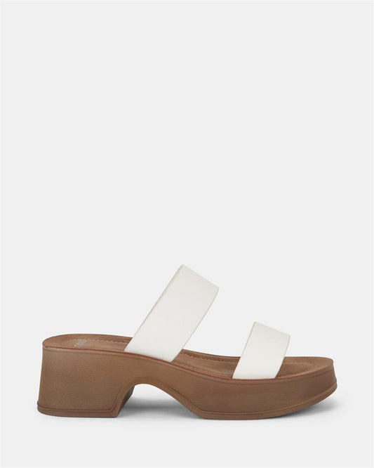 Image of Sandals. Product name - Ugento Women's Strappy Low Heel WHITE Novo Sandals in White colour by brand - NOVO