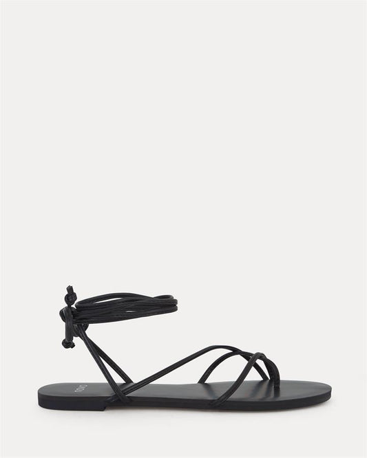 Image of Sandals. Product name - Trieste Women's Strappy Flat BLACK Novo Sandals in Black colour by brand - NOVO